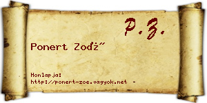 Ponert Zoé névjegykártya